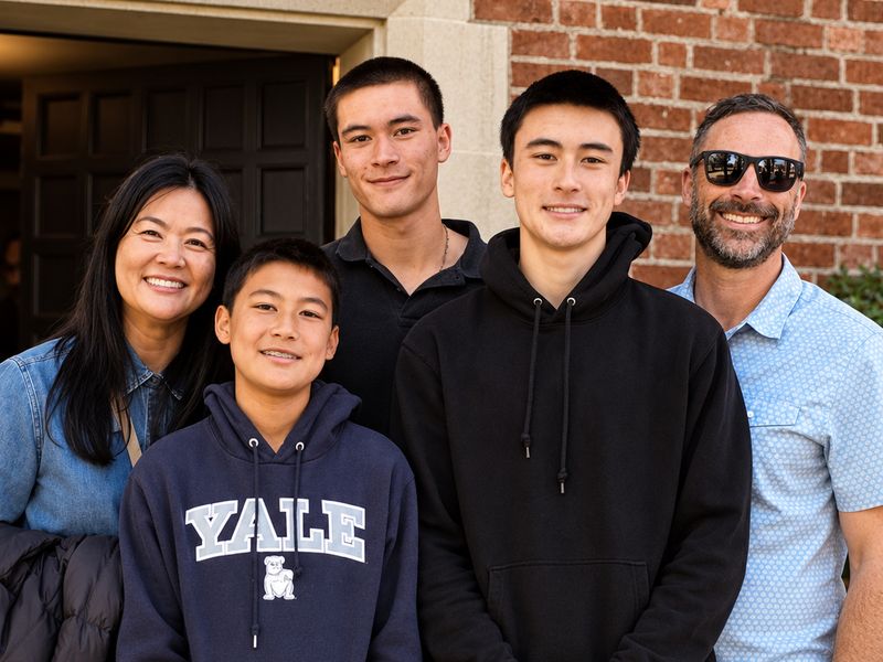 David with his wife and their three sons